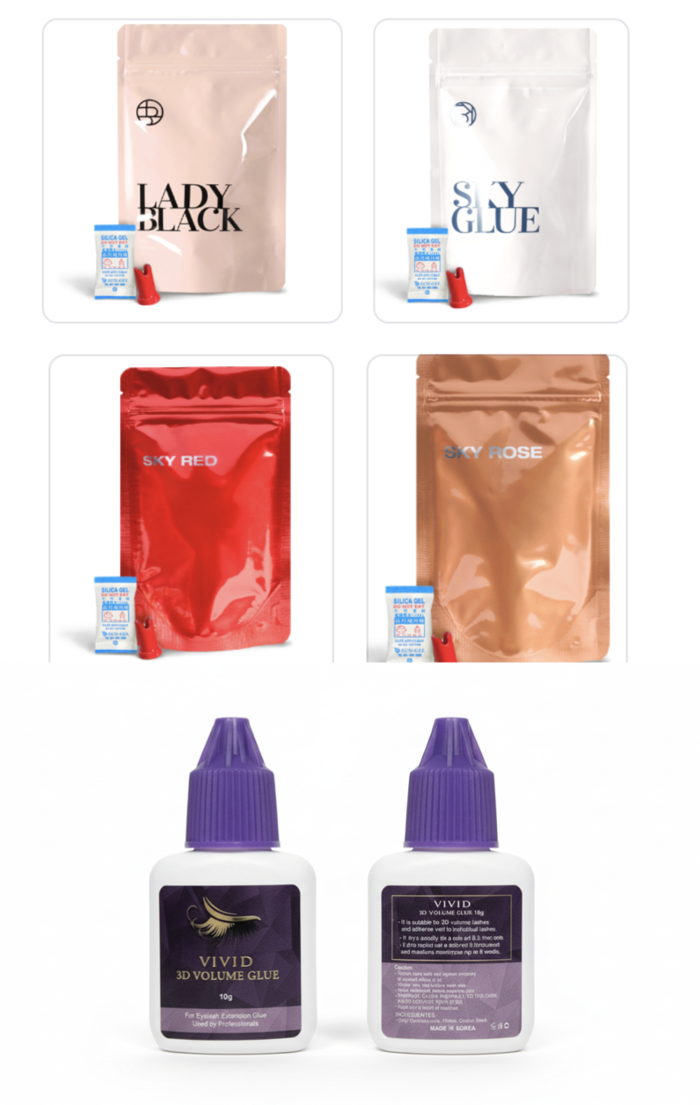 Professional Eyelash Extension Adhesive – 5 Type Collection